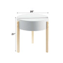 Bodfish End Table, White & Natural Finish Acme