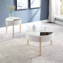 Bodfish End Table, White & Natural Finish Acme