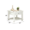 Natesa End Table, White Washed Finish Acme