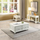 Natesa End Table, White Washed Finish Acme