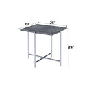 Adelae End Table, Faux Marble Top & Chrome Finish Acme