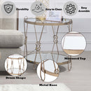 Zekera End Table, Mirrored & Champagne Finish Acme
