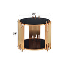 Tanquin End Table, Black Glass & Gold Finish Acme