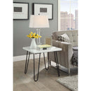 Telestis End Table, White Marble Top & Black Finish Acme
