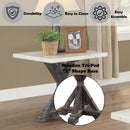 Romina End Table, White Marble Top & Weathered Espresso Finish Acme