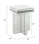 Noralie End Table, Mirrored & Faux Diamonds Acme