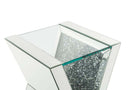 Noralie End Table, Clear Glass, Mirrored & Faux Diamonds Acme