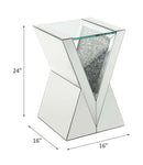 Noralie End Table, Clear Glass, Mirrored & Faux Diamonds Acme