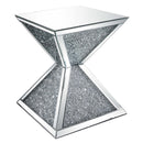 Noralie End Table, Mirrored & Faux Diamonds Acme