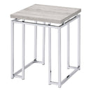 Chafik End Table, Natural Oak & Chrome Finish Acme