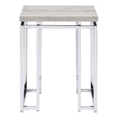 Chafik End Table, Natural Oak & Chrome Finish Acme