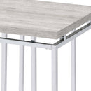Chafik End Table, Natural Oak & Chrome Finish Acme