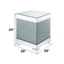 Mallika End Table, Mirrored & Faux Round Crystals