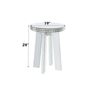 Lotus End Table, Mirrored & Faux Ice Cube Crystals
