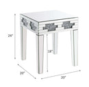Noralie End Table, Mirrored & Faux Diamonds Acme