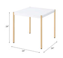 Otrac End Table, White & Gold Finish Acme