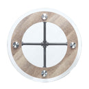 Brantley End Table, Clear Glass & Sandy Gray Finish Acme