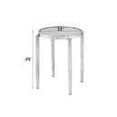 Abbe End Table, Glass & Chrome Finish Acme