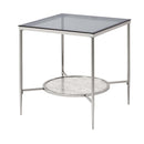Adelrik End Table, Glass & Chrome Finish Acme