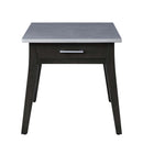 Zemocryss End Table, Sintered Stone Top Marble Top & Dark Brown Finish Acme