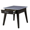 Zemocryss End Table, Sintered Stone Top Marble Top & Dark Brown Finish Acme