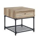 Brantley II End Table, Oak & Sandy Black Finish Acme