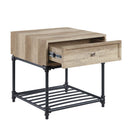 Brantley II End Table, Oak & Sandy Black Finish Acme