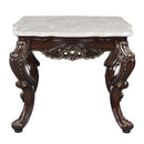 Benbek End Table, Marble & Antique Oak Finish Acme