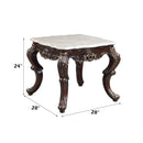 Benbek End Table, Marble & Antique Oak Finish Acme