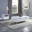 Gaines End Table, White High Gloss Finish Acme