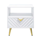 Gaines End Table, White High Gloss Finish Acme