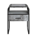 Raziela End Table, Concrete Gray & Black Finish Acme