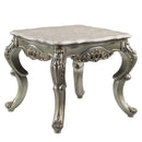 Miliani End Table, Natural Marble Top & Antique Bronze Finish Acme
