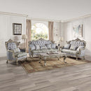 Miliani End Table, Natural Marble Top & Antique Bronze Finish Acme