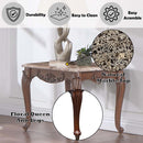Nayla End Table, Natural Marble Top & Cherry Finish Acme
