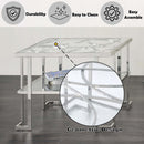 Kalan End Table, Glass & Silver Finish Acme
