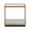 Kaia End Table, Glass & Gold Finish Acme