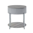 Yukino End Table, Gray High Gloss & Chrome Finish Acme
