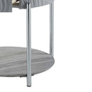Yukino End Table, Gray High Gloss & Chrome Finish Acme