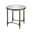 Aditya End Table, Mirrored & Antique Brass Finish Acme