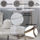 Zaidee End Table, Sintered Stone & Champagne Finish Acme