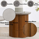 Evelyn End Table, Faux Concrete Top & Walnut  Finish Acme