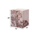 Fultan End Table, Engineered Stone Finish Acme