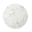 Clayten End Table, White Natural Marble Top & Espreeso Finish Acme