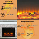 Laksha 48" Fireplace, Mirrored & Stone Acme