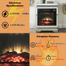 Lotus 21" Fireplace, Mirrored & Faux Ice Cube Crystals Acme