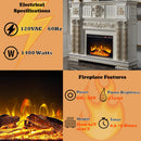 Vendome 59" Fireplace, Antique Pearl Finish Acme