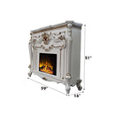 Picardy 59" Fireplace, Antique Pearl Finish Acme