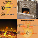 Danae 69" Fireplace, Antique Silver Finish Acme