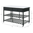 Emery Kitchen Island, White Cultured Marble Top & Gray Finish Acme